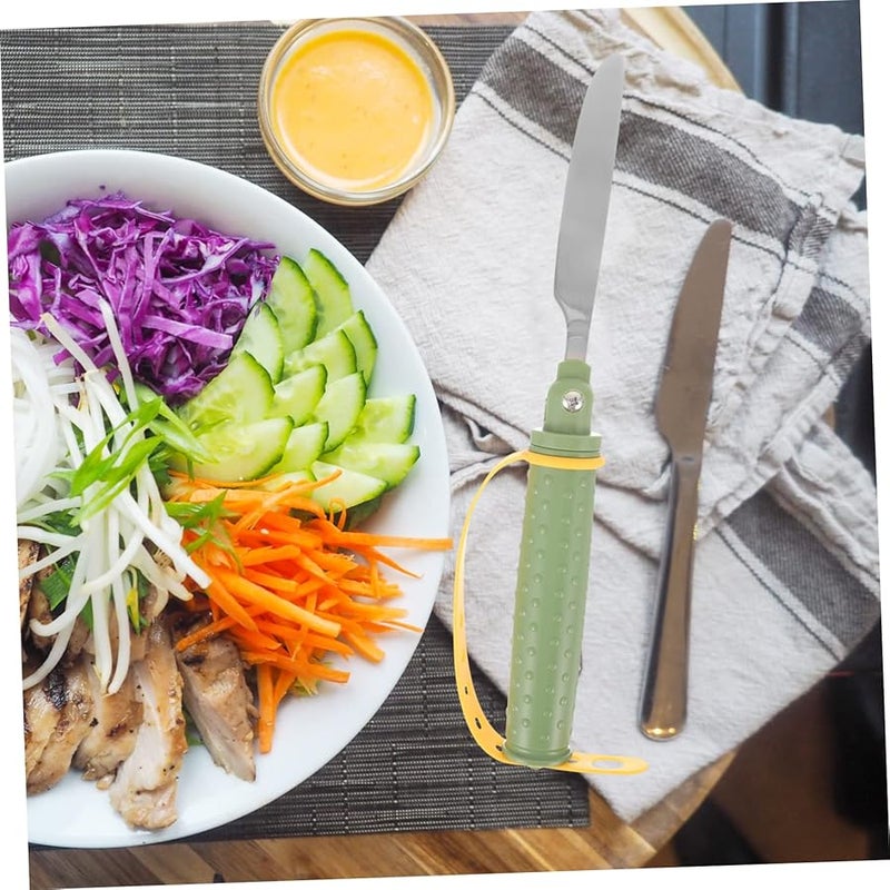 2Pcs Ergonomic Food Serving Scooper Spoon for Hand Spasms Weak Grip First Stage Cutter - Image 2